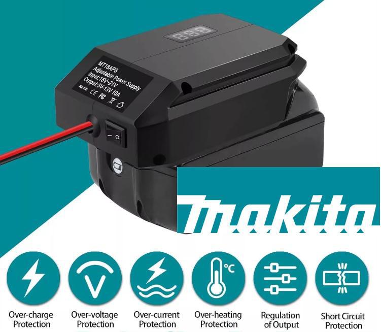 20V to 12V Step Down Converter, Adjustable for Dewalt, Milwaukee, Hitachi (Battery NOT included)